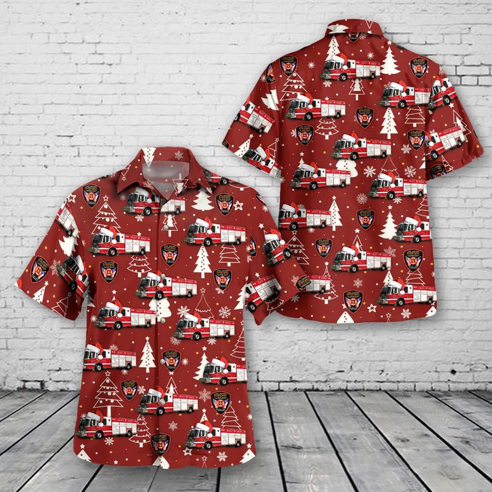Texas Hawaiian Shirt, Lake Jackson, Texas, Lake Jackson Volunteer Fire Department Christmas Hawaiian Shirt, Hawaiian Firefighter Shirts
