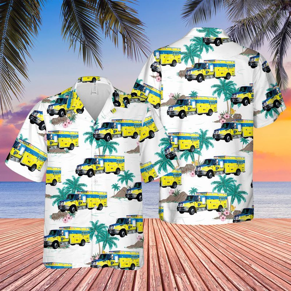 Texas Hawaiian Shirt, Texas Austin-Travis County EMS Hawaiian Shirt, EMS Hawaiian Shirt