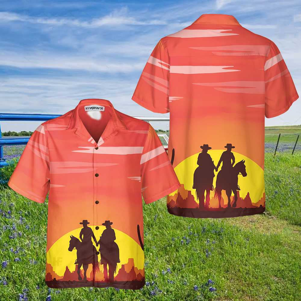 Texas Hawaiian Shirt, Texas Couple Cowboy Texas Hawaiian Shirt, Summer Beach Shirt