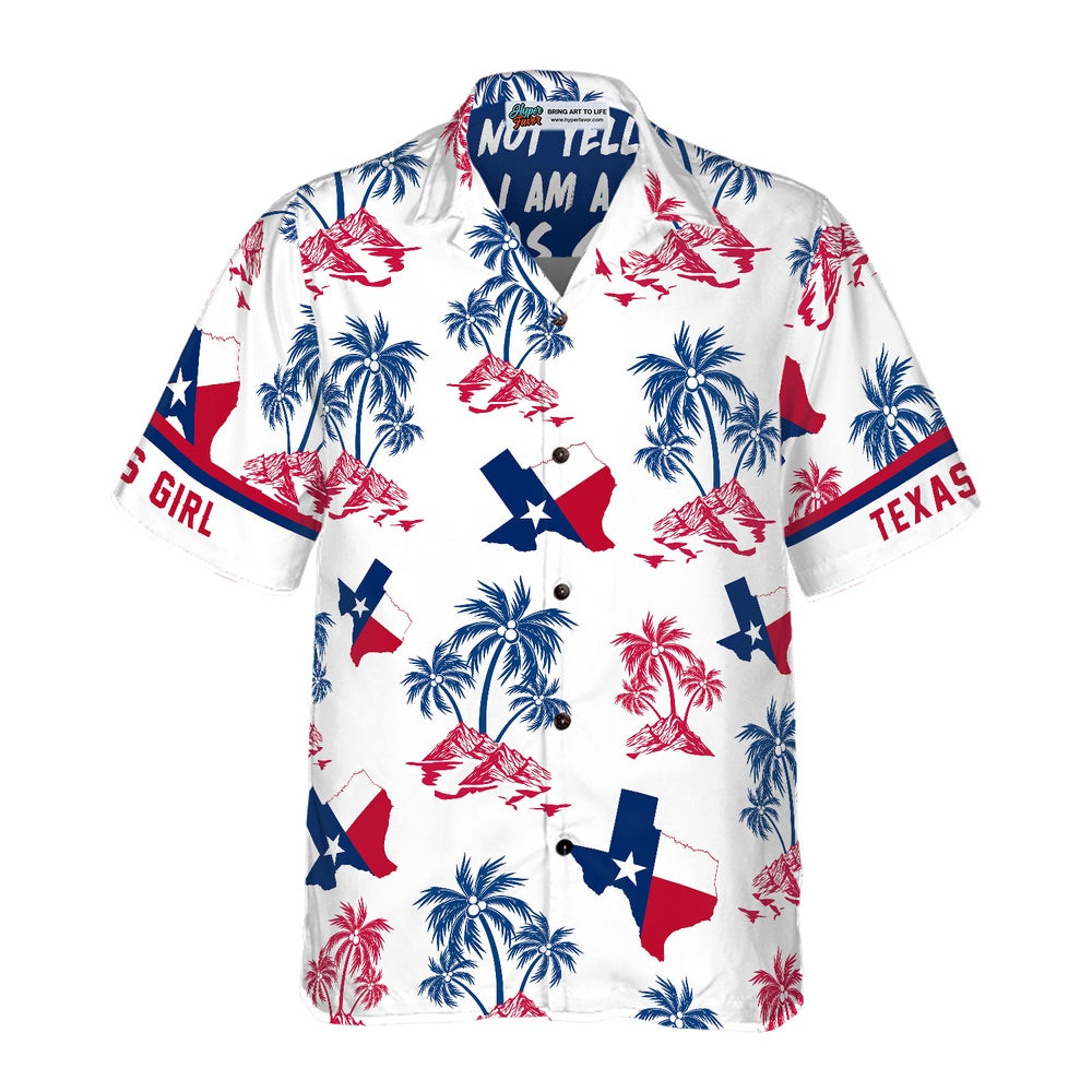 Texas Hawaiian Shirt, Texas Flag And Palm Tree Pattern Texas Girl Shirt, Summer Beach Shirt