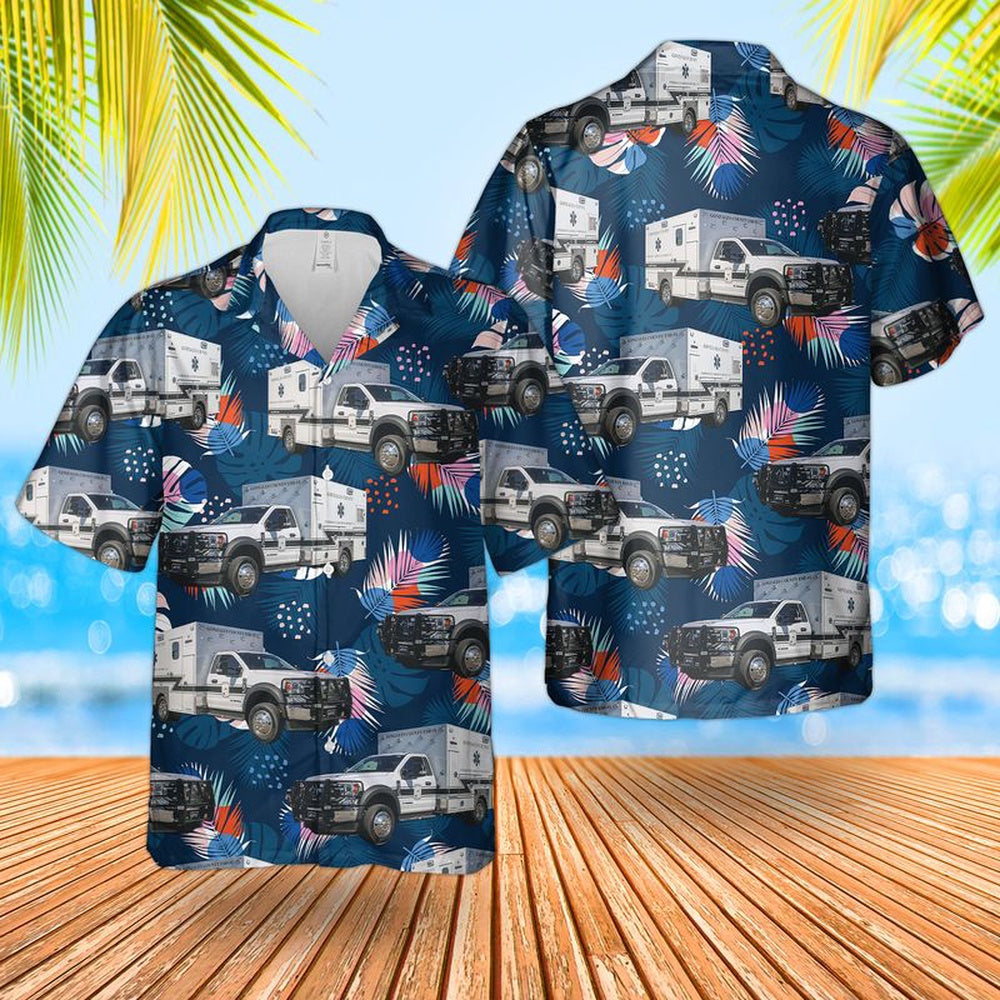 Texas Hawaiian Shirt, Texas Gonzales County ESD #1 EMS Hawaiian Shirt, EMS Hawaiian Shirt
