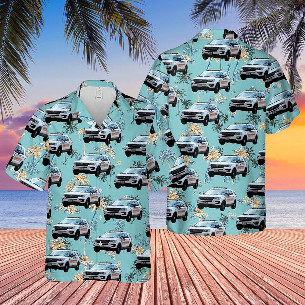 Texas Hawaiian Shirt, Texas Harris County Sheriff's Office Ford Police Interceptor Utility Hawaiian Shirt, Police Hawaiian Shirt