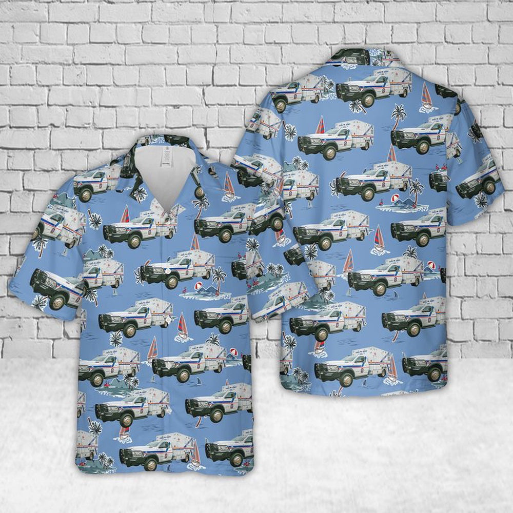 Texas Hawaiian Shirt, Texas Kendall County EMS Hawaiian Shirt, EMS Hawaiian Shirt