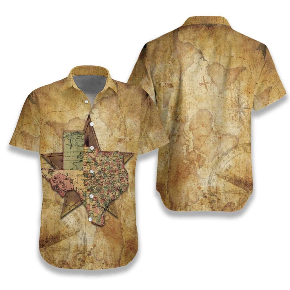 Texas Hawaiian Shirt, Texas Map The Lone Star Nation Hawaiian Shirt, Summer Beach Shirt