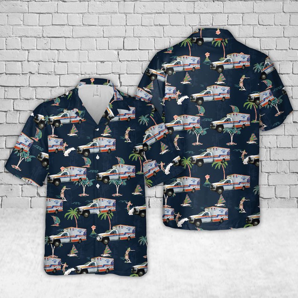 Texas Hawaiian Shirt, Texas Polk County EMS Hawaiian Shirt, EMS Hawaiian Shirt