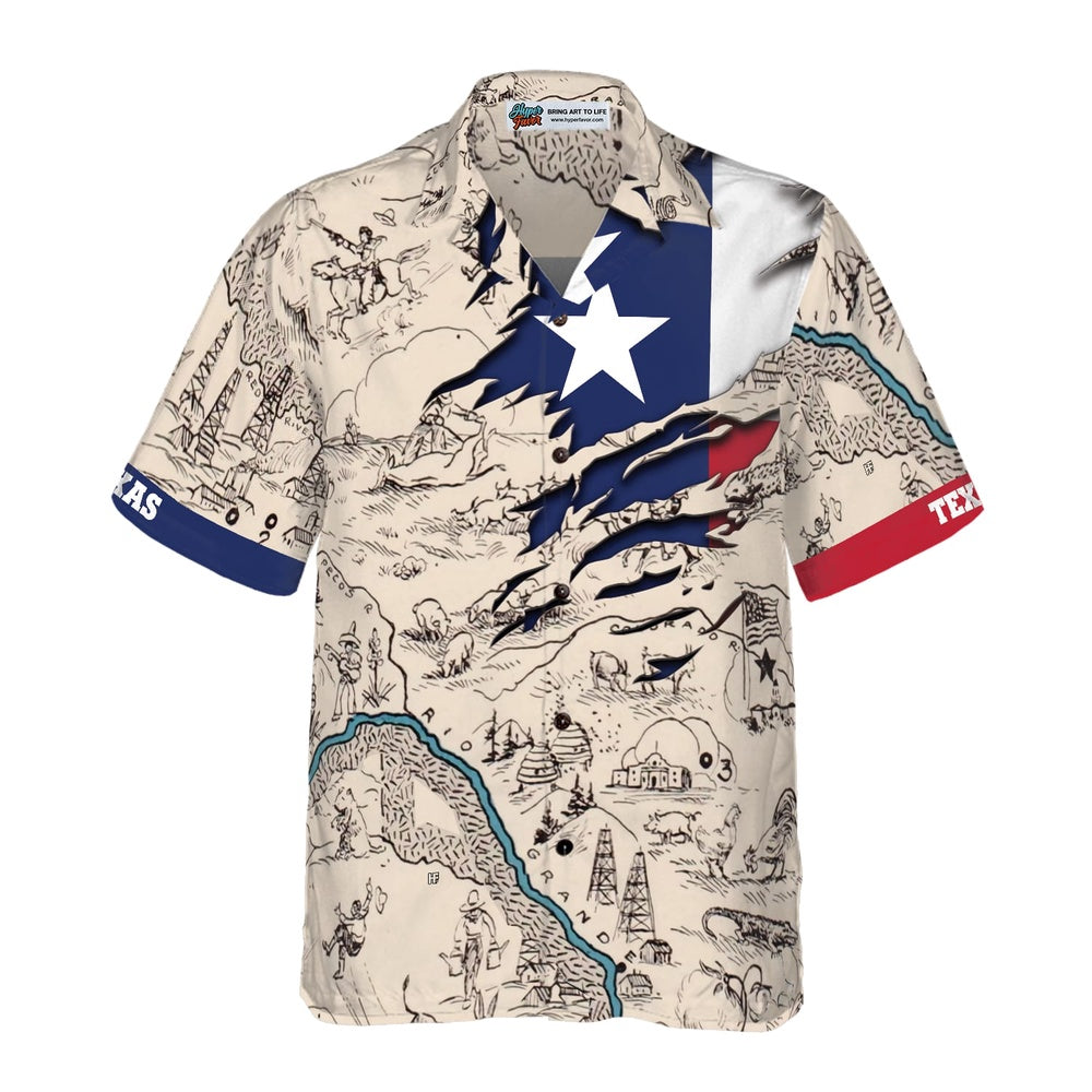 Texas Hawaiian Shirt, Texas State Map Hawaiian Shirt, Unique Texas Shirt For Texas Lovers, Summer Beach Shirt