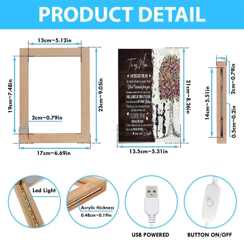 Thank You For The Sacrifices You Make Everyday Mom Frame Lamp, Mother's Day Night Light, Best Mom Ever, Gift For Mom