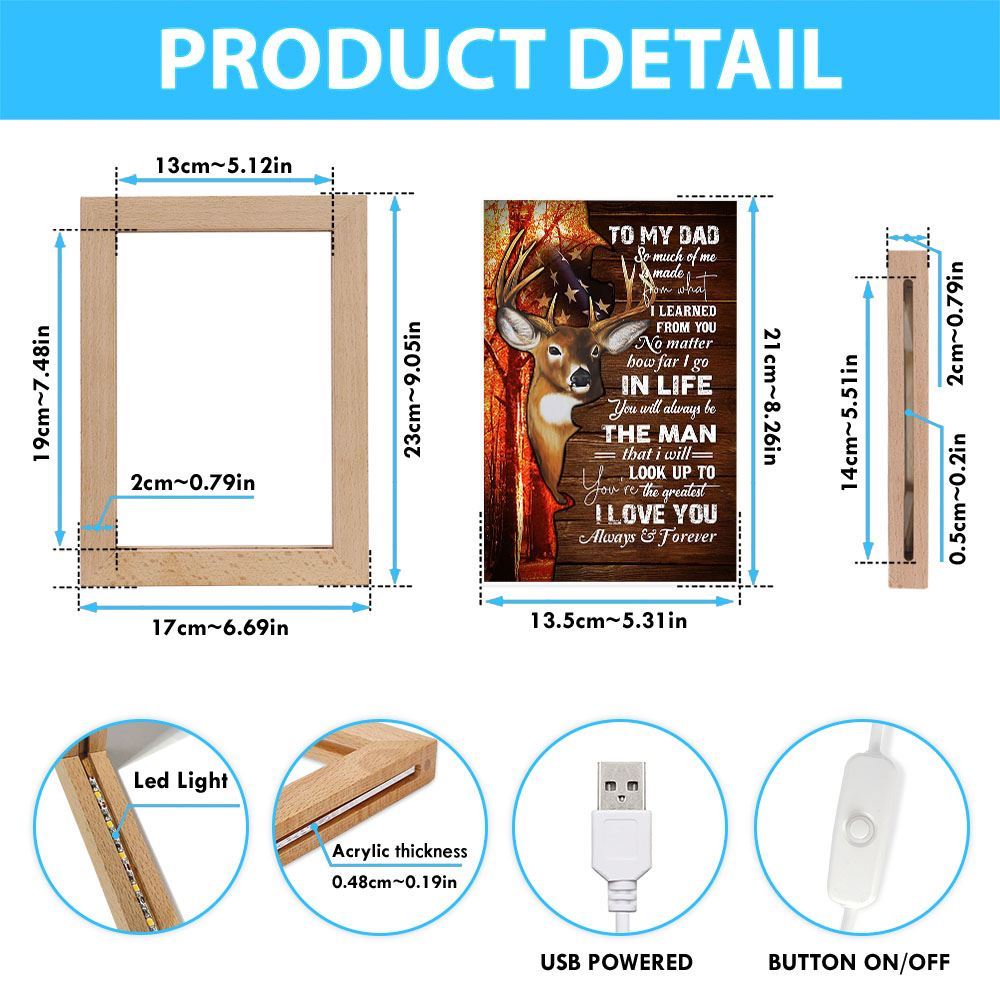 To My Dad Frame Lamp, Mother's Day Night Light, Best Mom Ever, Gift For Mom