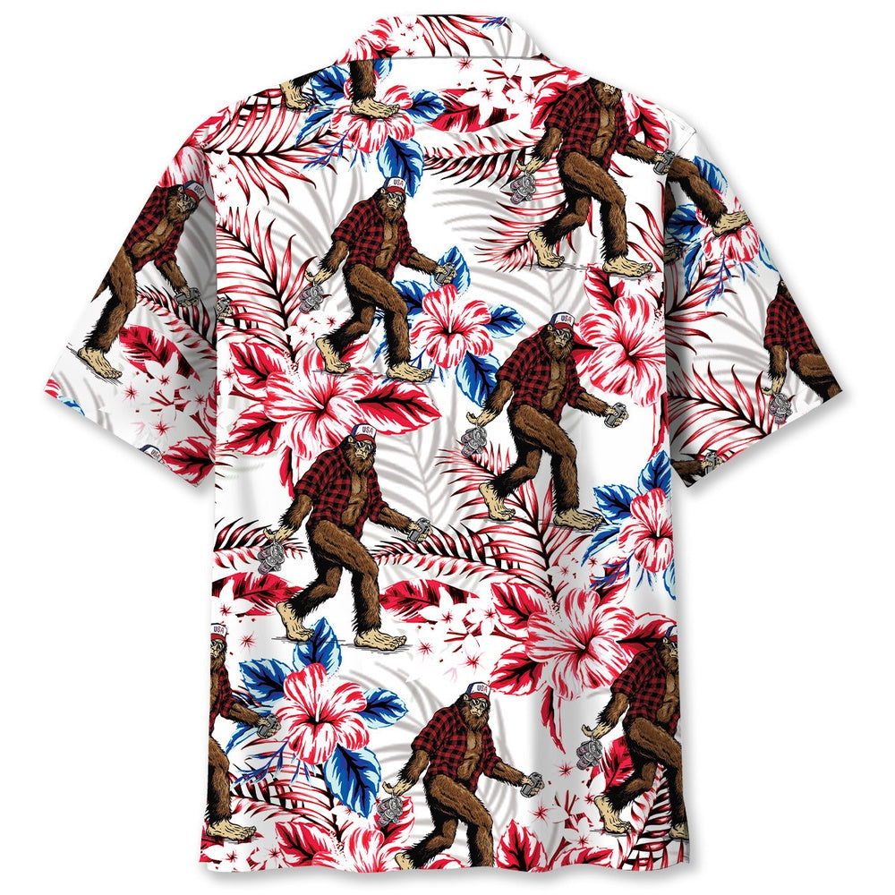 Tropical Bigfoot Hawaiian Shirt, Funny Hawaiian Shirt, Cool Hawaiian Shirts, Best Hawaiian Shirts
