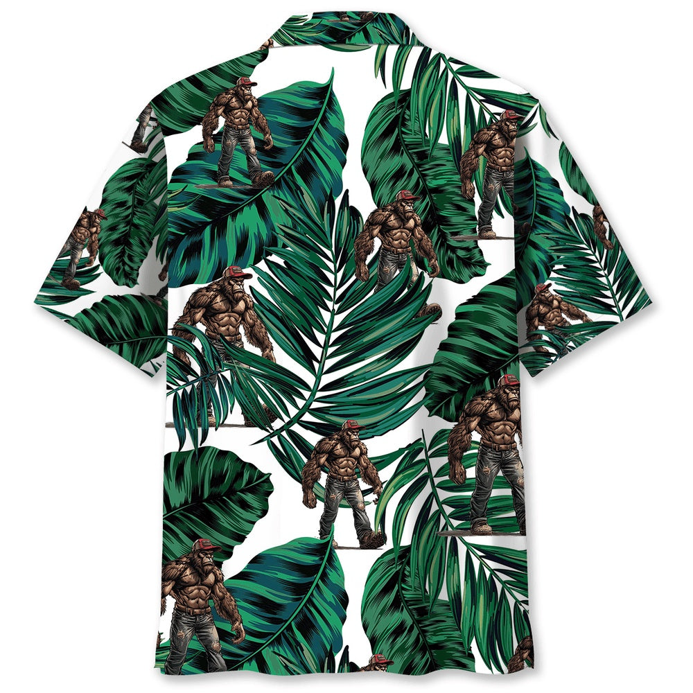 Trucker Bigfoot Hawaiian Shirt, Funny Hawaiian Shirt, Cool Hawaiian Shirts, Best Hawaiian Shirts