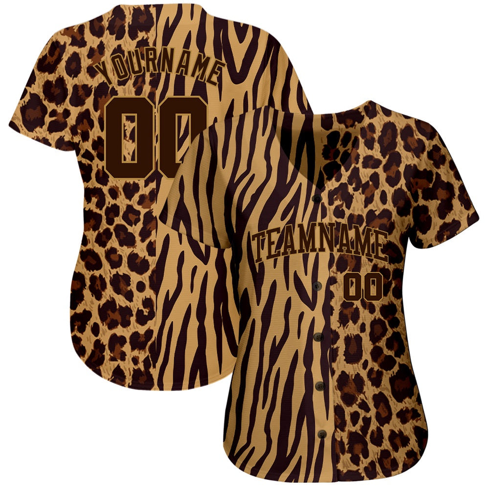 USA Baseball Jersey, Custom 3D Pattern Design Leopard Skin Zebra Stripe Authentic Baseball Jersey, Team Jerseys Baseball
