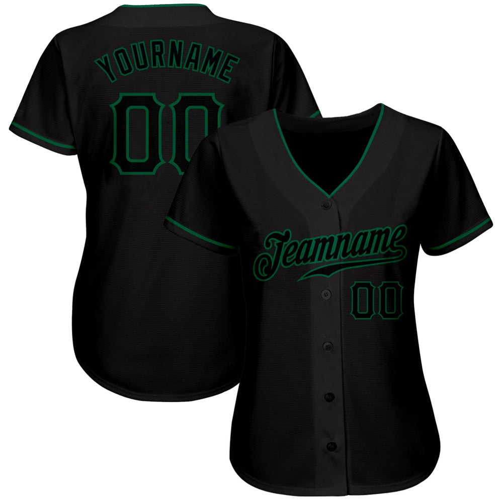 USA Baseball Jersey, Custom Black Black Kelly Green Authentic Baseball Jersey, Team Jerseys Baseball