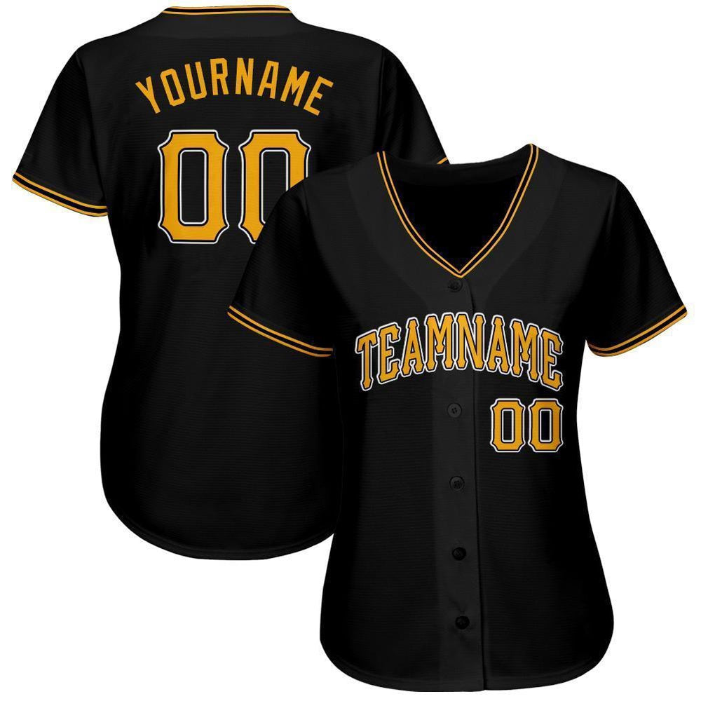 USA Baseball Jersey, Custom Black Gold White Baseball Jersey, Team Jerseys Baseball