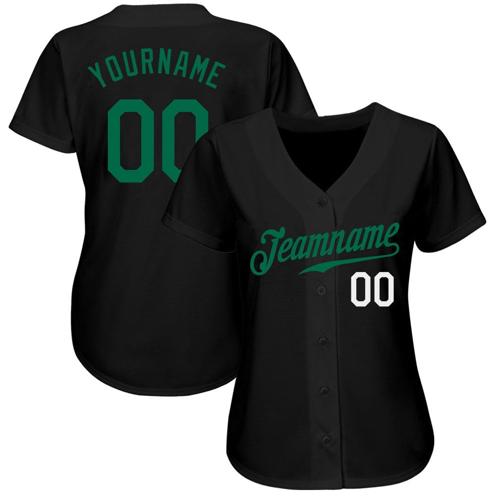 USA Baseball Jersey, Custom Black Kelly Green White Authentic Baseball Jersey, Team Jerseys Baseball