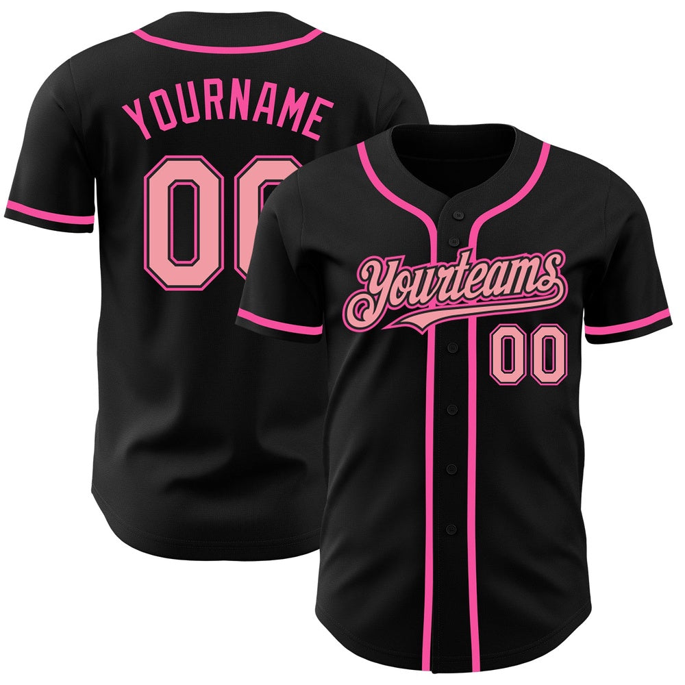 USA Baseball Jersey, Custom Black Medium Pink Pink Authentic Baseball Jersey, Team Jerseys Baseball