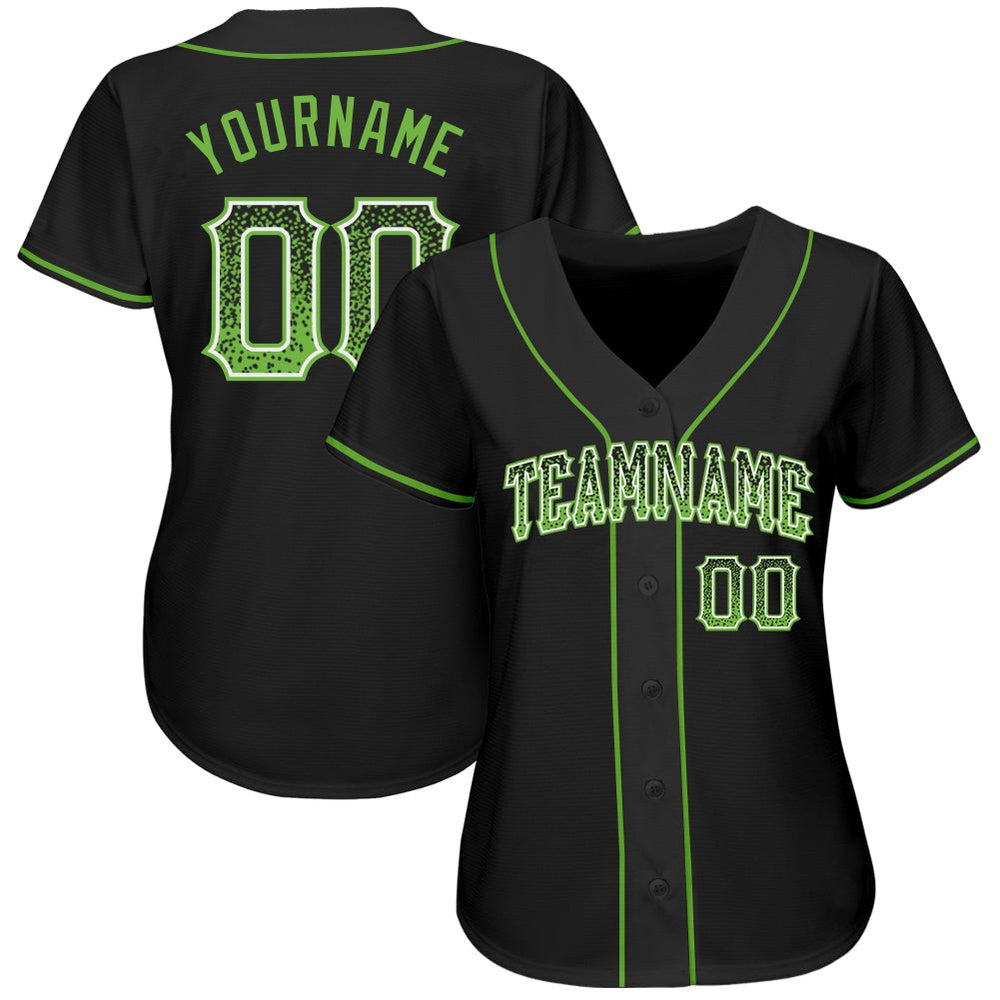 USA Baseball Jersey, Custom Black Neon Green White Authentic Drift Fashion Baseball Jersey, Team Jerseys Baseball