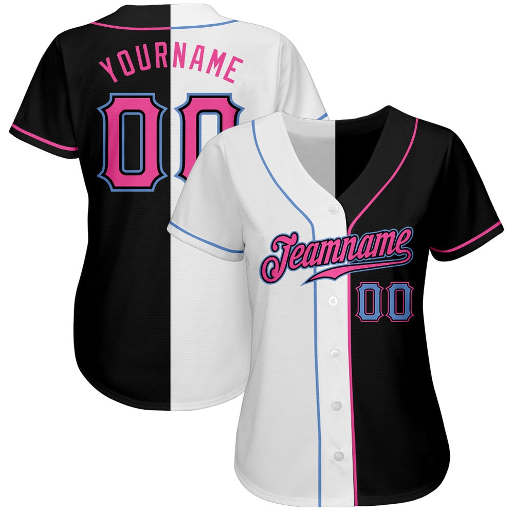 USA Baseball Jersey, Custom Black Pink White Authentic Split Fashion Baseball Jersey, Team Jerseys Baseball