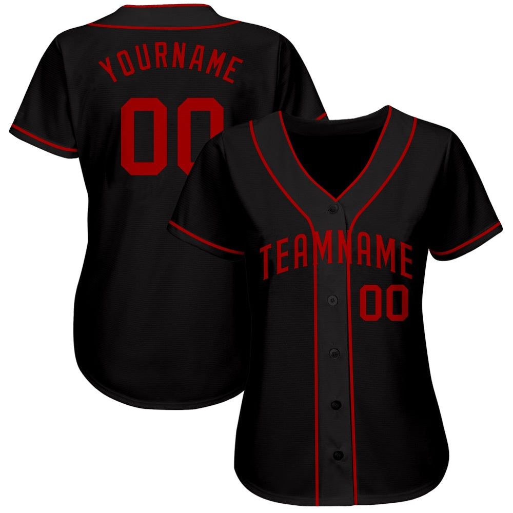 USA Baseball Jersey, Custom Black Red Authentic Baseball Jersey, Team Jerseys Baseball