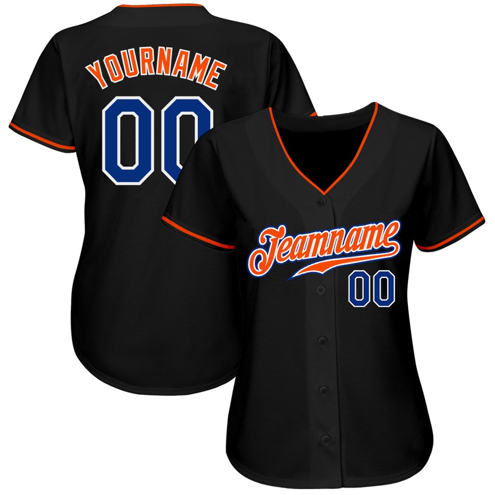 USA Baseball Jersey, Custom Black Royal Orange Authentic Baseball Jersey, Team Jerseys Baseball