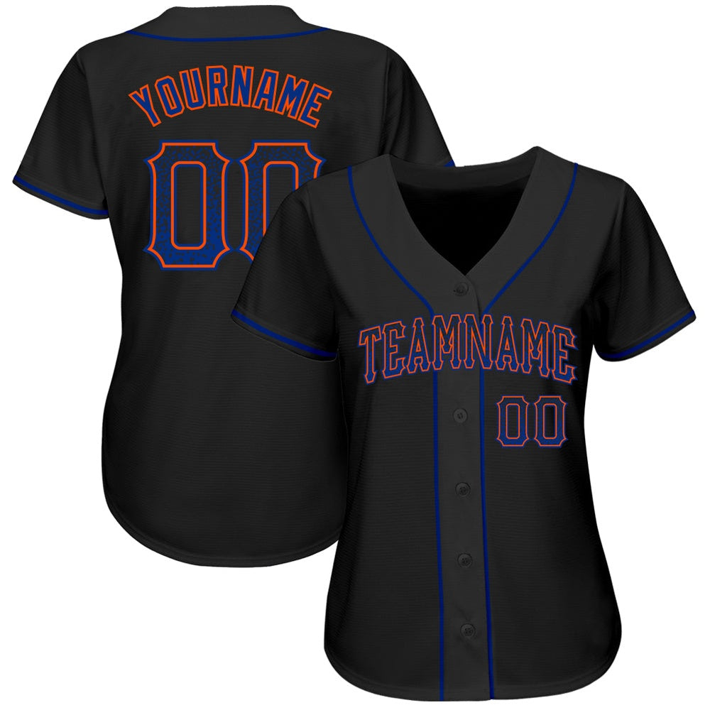 USA Baseball Jersey, Custom Black Royal Orange Authentic Drift Fashion Baseball Jersey, Team Jerseys Baseball