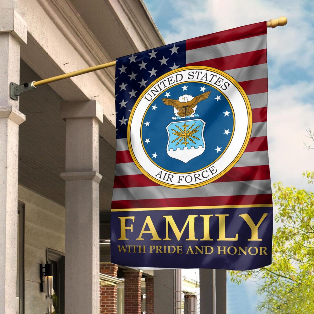 US Air Force Flag, Usaf Garden Flag, Air Force Family With Pride And Honor, Military Air Force Flag, Veteran Day Gift