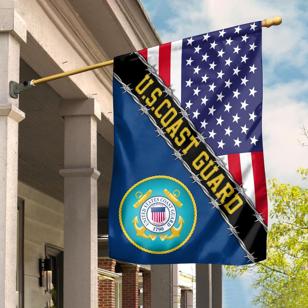 US Coast Guard Flag, Uscg Garden Flag, Gift For Veterans Day, Coastal American Flag, Veteran Day Gift