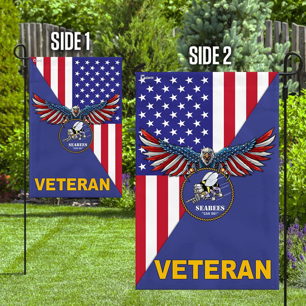 US Navy Veteran Flag, Navy Seabees Veteran American Us Flag, US Navy Garden Flag, US Veteran Flag, Veteran Day Gift