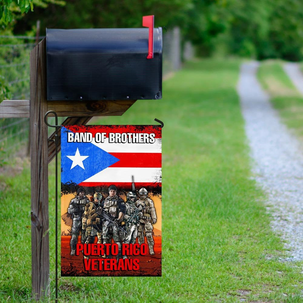 US Veteran Flag, Band Of Brothers Puerto Rico Veterans Flag, Veteran Garden Flags