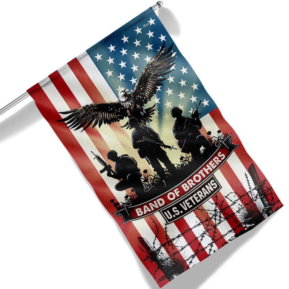 US Veteran Flag, Band Of Brothers Us Veterans Flag, Veteran Garden Flags