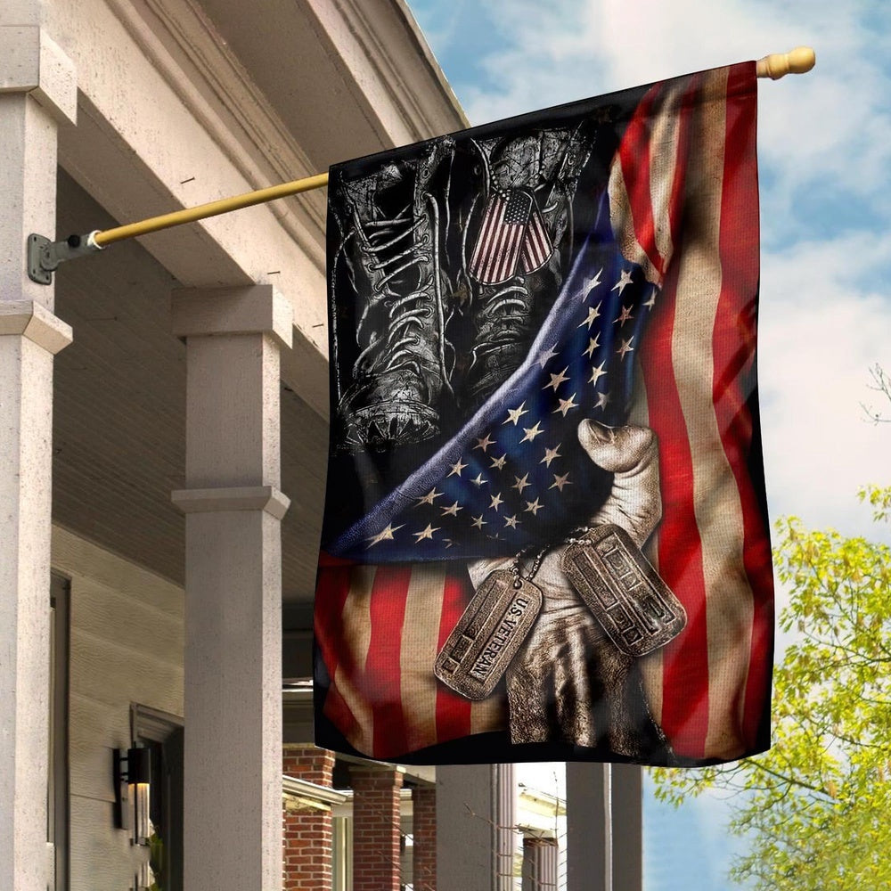 US Veteran Flag, Premium God Bless America U.S Veteran Flag, Veteran Garden Flags