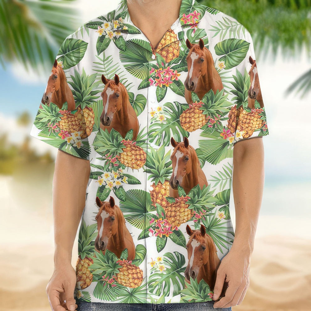 Upload Horse Photo Hawaiian Shirt, Custom Hawaiian Shirts With Face