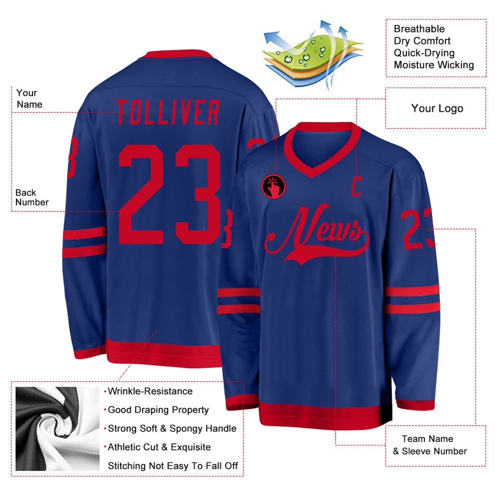 Usa Hockey Jersey, Custom Royal Red Hockey Jersey, Team Hockey Jerseys