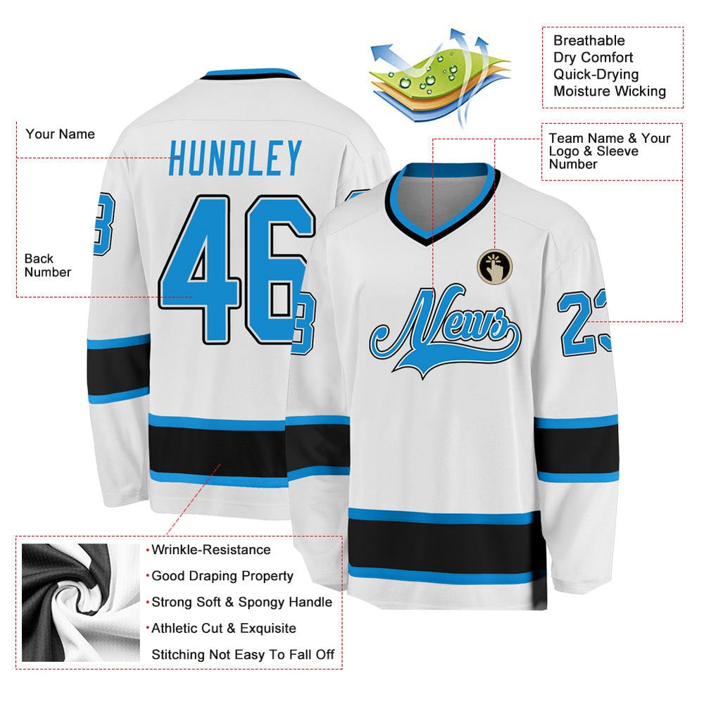 Usa Hockey Jersey, Custom White Blue Black Hockey Jersey, Team Hockey Jerseys
