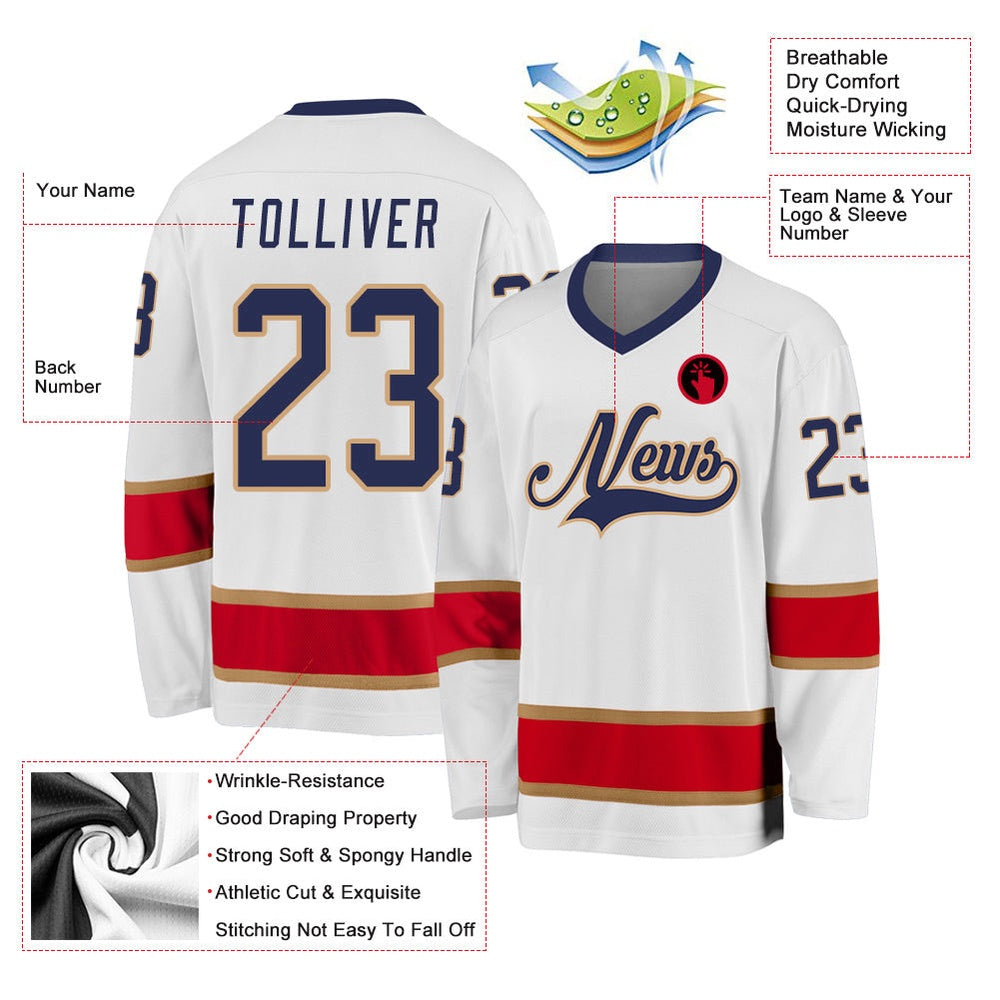 Usa Hockey Jersey, Custom White Navy Red 1 Hockey Jersey, Team Hockey Jerseys