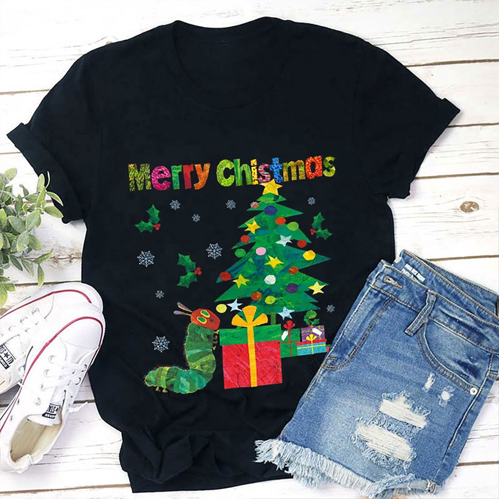 Very Hungry Caterpillar Merry Christmas T Shirt, Merry T Shirt, Unisex Christmas Shirts