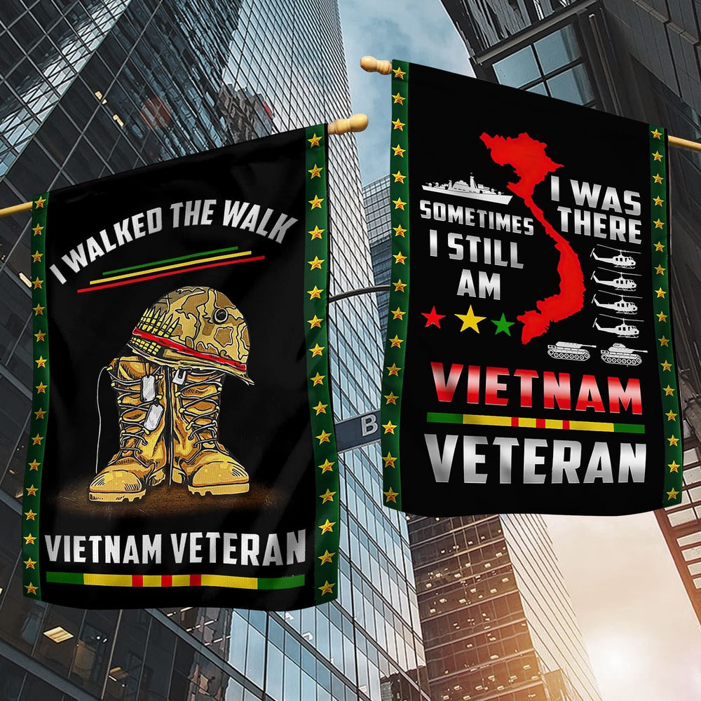 Vietnam Veteran Flags, Premium I Walked The Walk Vietnam Veteran Flag, American Flag Vietnam