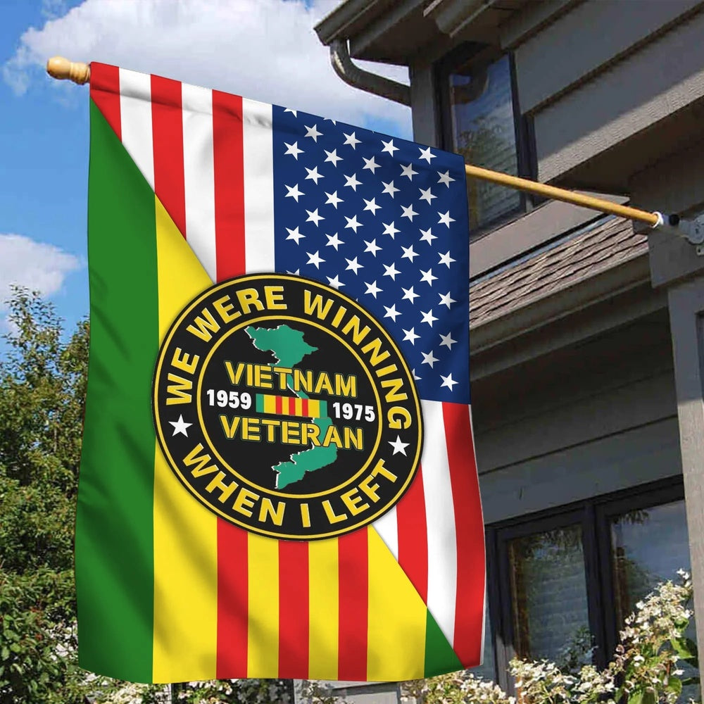 Vietnam Veteran Flags, Premium Vietnam Veteran House Flag, American Flag Vietnam