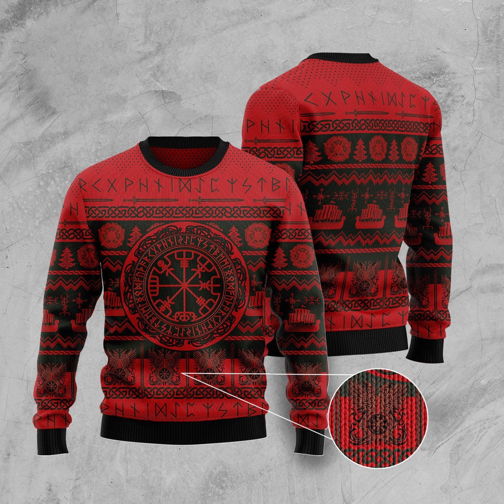 Viking Vegvisir Ugly Christmas Sweater, Funny Xmas Sweater, Sweater Xmas