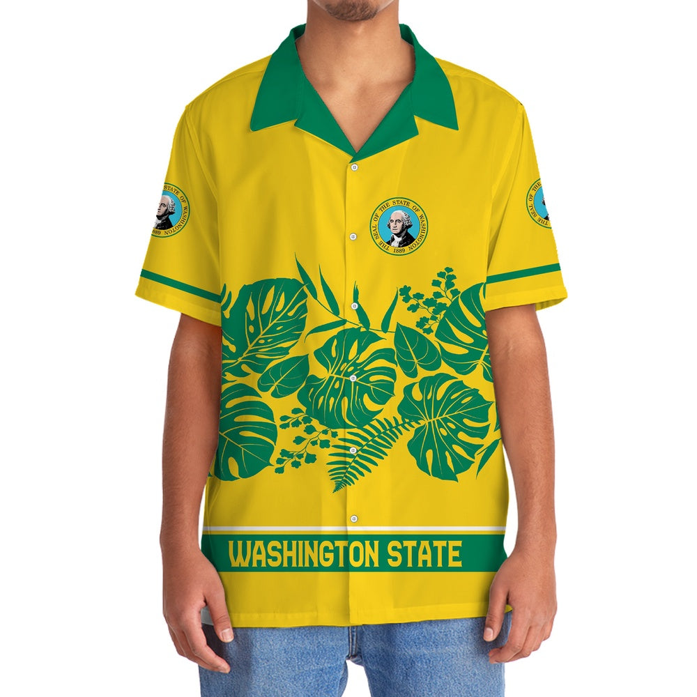 Washington State Hawaiian Shirt, Funny Hawaiian Shirt, Usa Hawaiian Shirt, Vintage Hawaiian Shirts