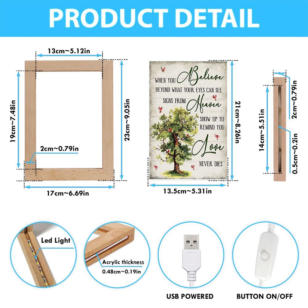 When You Believe Love Never Dies Frame Lamp, Mother's Day Night Light, Best Mom Ever, Gift For Mom