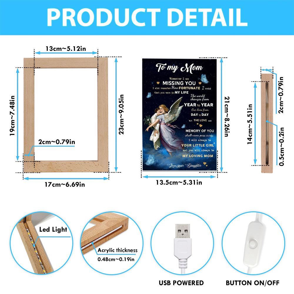 Whenever I Am Missing You Frame Lamp, Mother's Day Night Light, Best Mom Ever, Gift For Mom