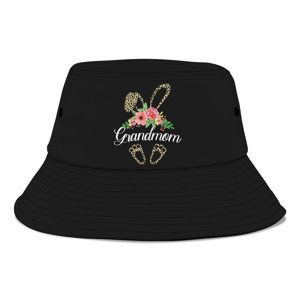 Womens Easter Gifts Flower Grandmom Leopard Bunny Bucket Hat, Mother's Day Bucker Hat, Mother's Day Gift, Women's Sun Hats