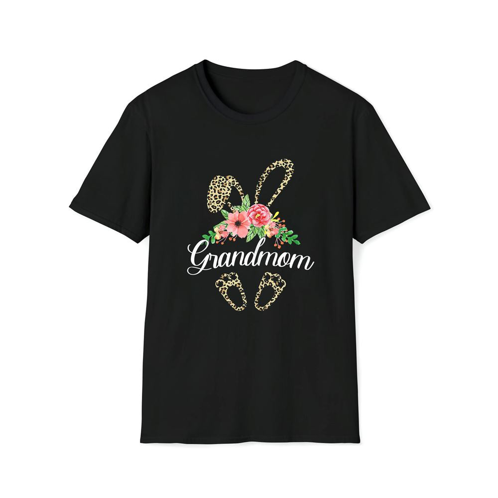 Womens Mother's Day Easter Gifts Flower Grandmom Leopard Bunny Premium T Shirt, Mother's Day Premium T Shirt, Mother's Day Gift, Mom Shirt