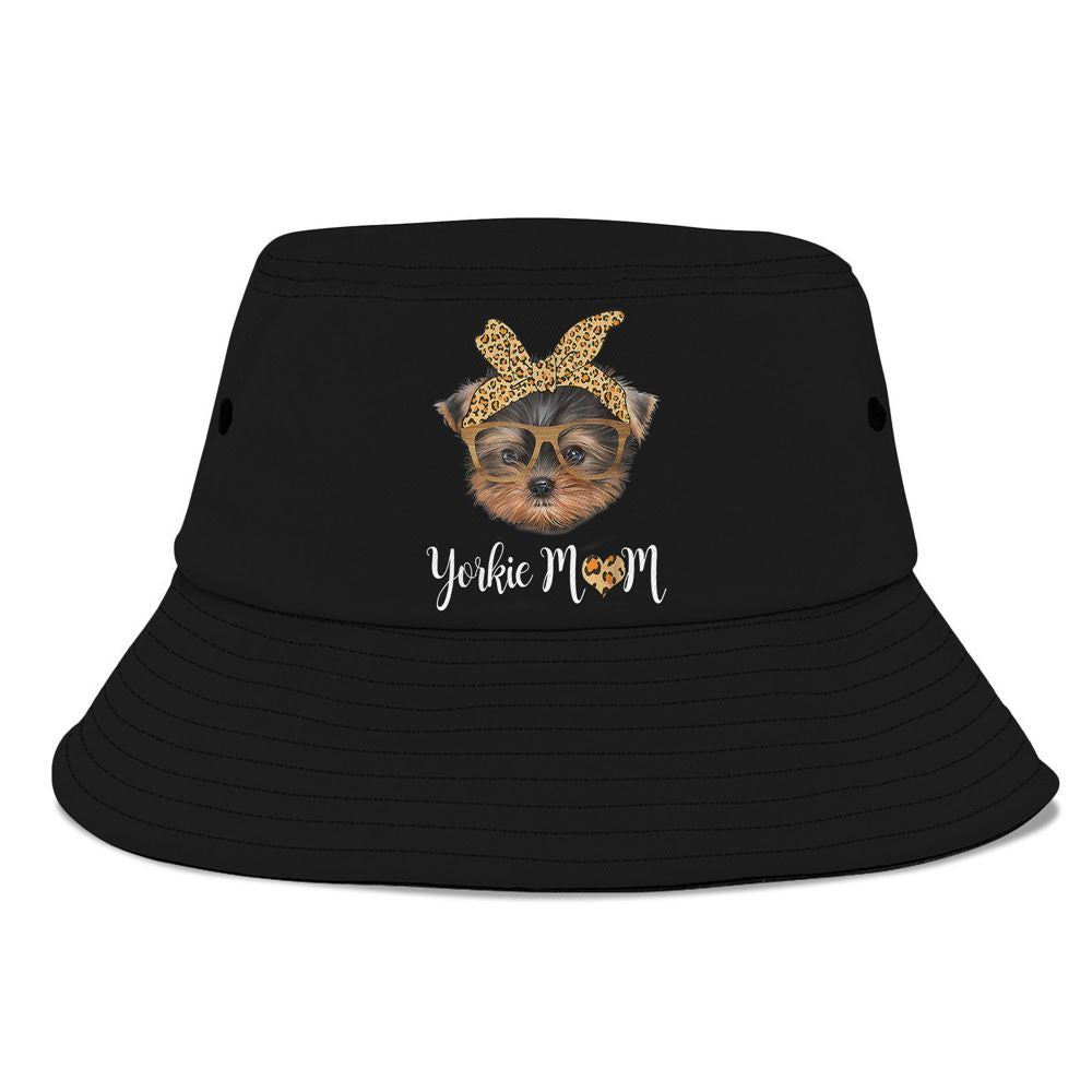Yorkie Mom Yorkshire Leopard Dog Lovers 2024 Bucket Hat, Mother's Day Bucker Hat, Mother's Day Gift, Women's Sun Hats