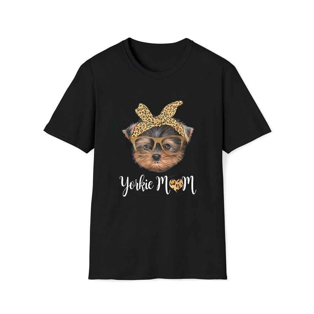 Yorkie Mom Yorkshire Leopard Dog Lovers Mother's Day 2024 Premium T Shirt, Mother's Day Premium T Shirt, Mother's Day Gift, Mom Shirt
