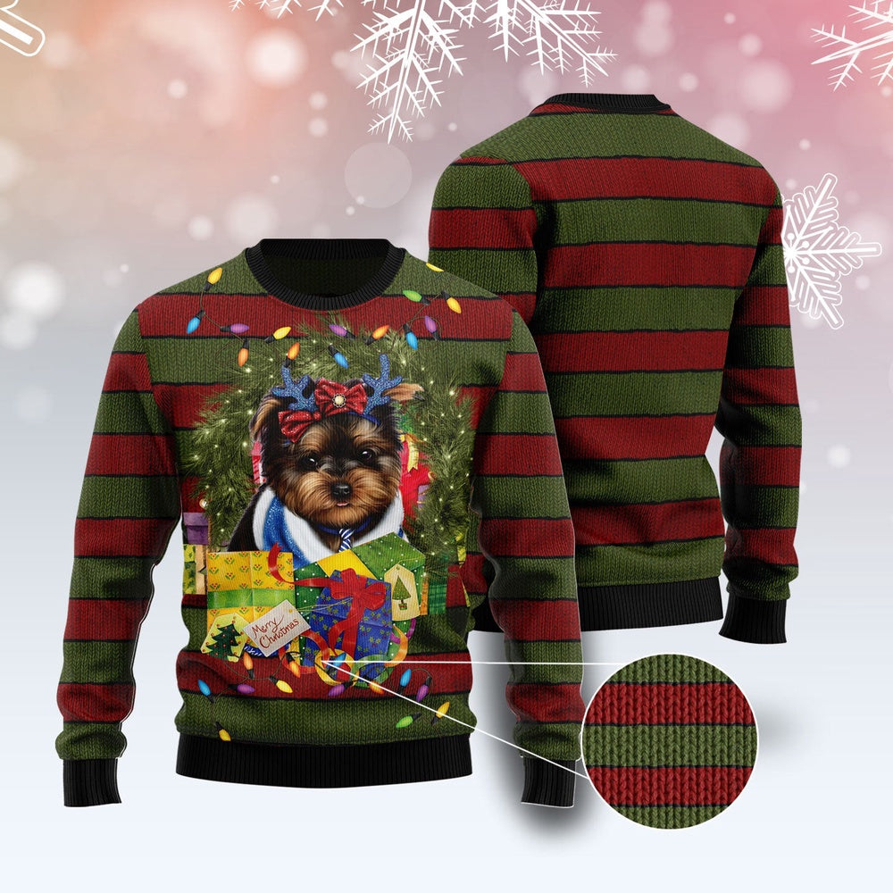 Yorkshire Terrier Gift Xmas Ugly Christmas Sweater, Funny Xmas Sweater, Sweater Xmas