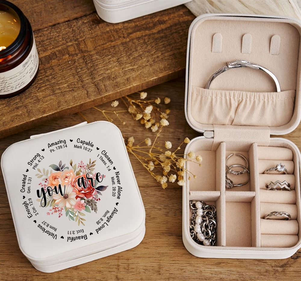 You Are Amazing Capable Chosen Jewelry Box, Religious Gift For Women, Mother's Day Jewelry Case, Gift For Her