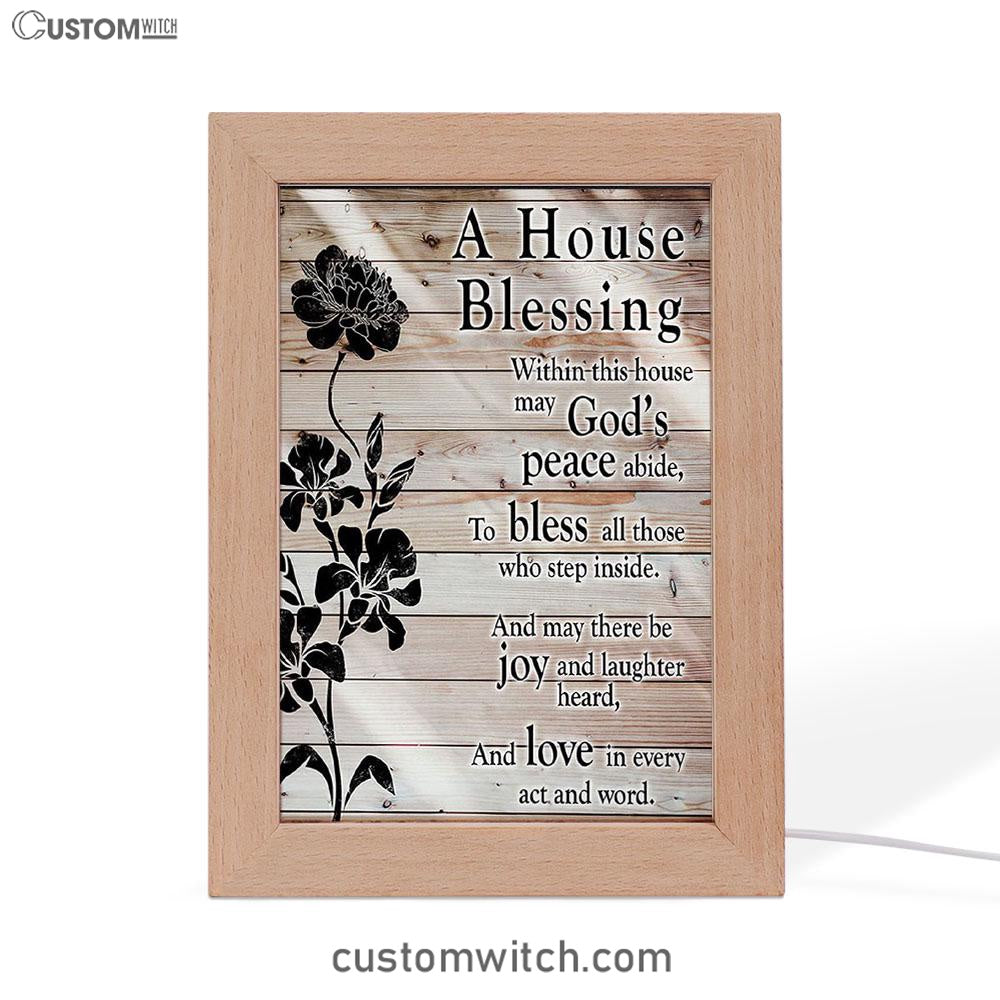A House Blessing Frame Lamp Art - Religious Housewarming Gifts For Women Pastor Minister