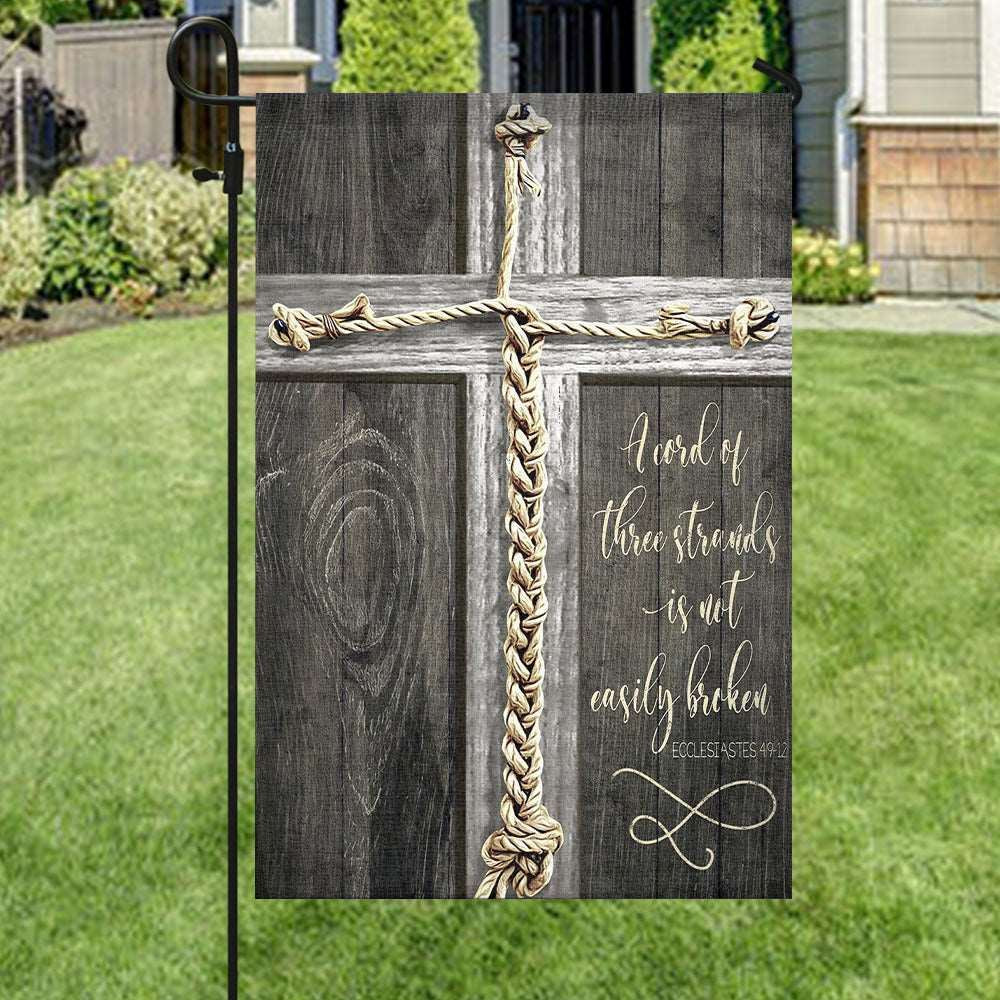 Acord Of Three Strands Is Not Easily Broken Flag, Christian's Flag, Garden Decor, Garden Flag Stand, Christian Flag, Scripture Flag, Garden Banner
