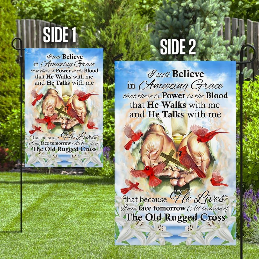 All Because Of The Old Rugged Cross Jesus Cardinal Garden Flag, Christian Flag, Scripture Flag, Garden Banner
